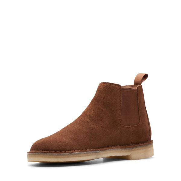 Clarks Mens Desert Chelsea Chelsea Boots Cola Suede | UK-3671529